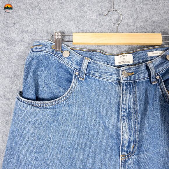 Cotton-On Wide Leg Jeans Blue Denim Adjustable Medium Wash Preppy Women's Sz 32 - Picture 9 of 12